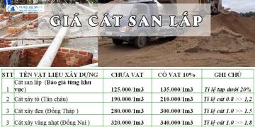 Bảng giá cát san lấp mới nhất