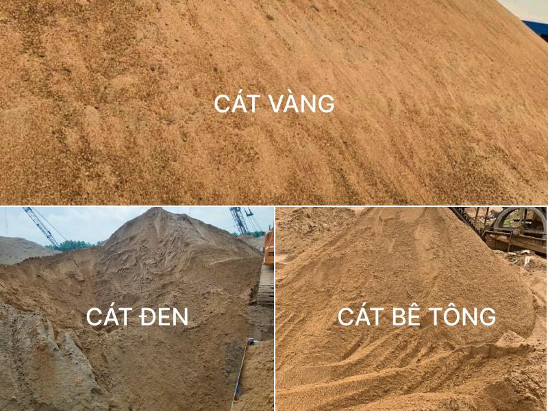 So sánh cát vàng, cát đen và cát bê tông