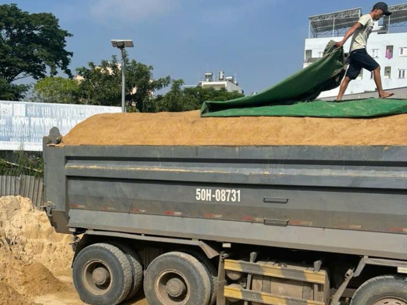 Giao cát xây tô (6m³) sửa chữa nhà cho chủ nhà tại đường Tô Hiến Thành